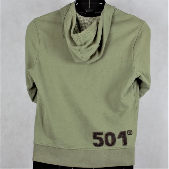 Levis 501 Green Pullover Uni-sex Hoodie Junior - Picture 3 of 12